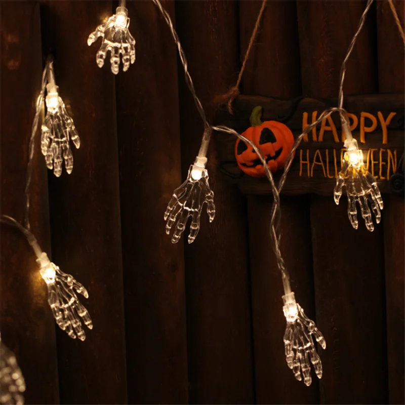 

Halloween Ghost Hand Light String Atmosphere Layout LED Night Light Skull Hand Battery USB Solar Lampara Outdoor Decoration Lamp