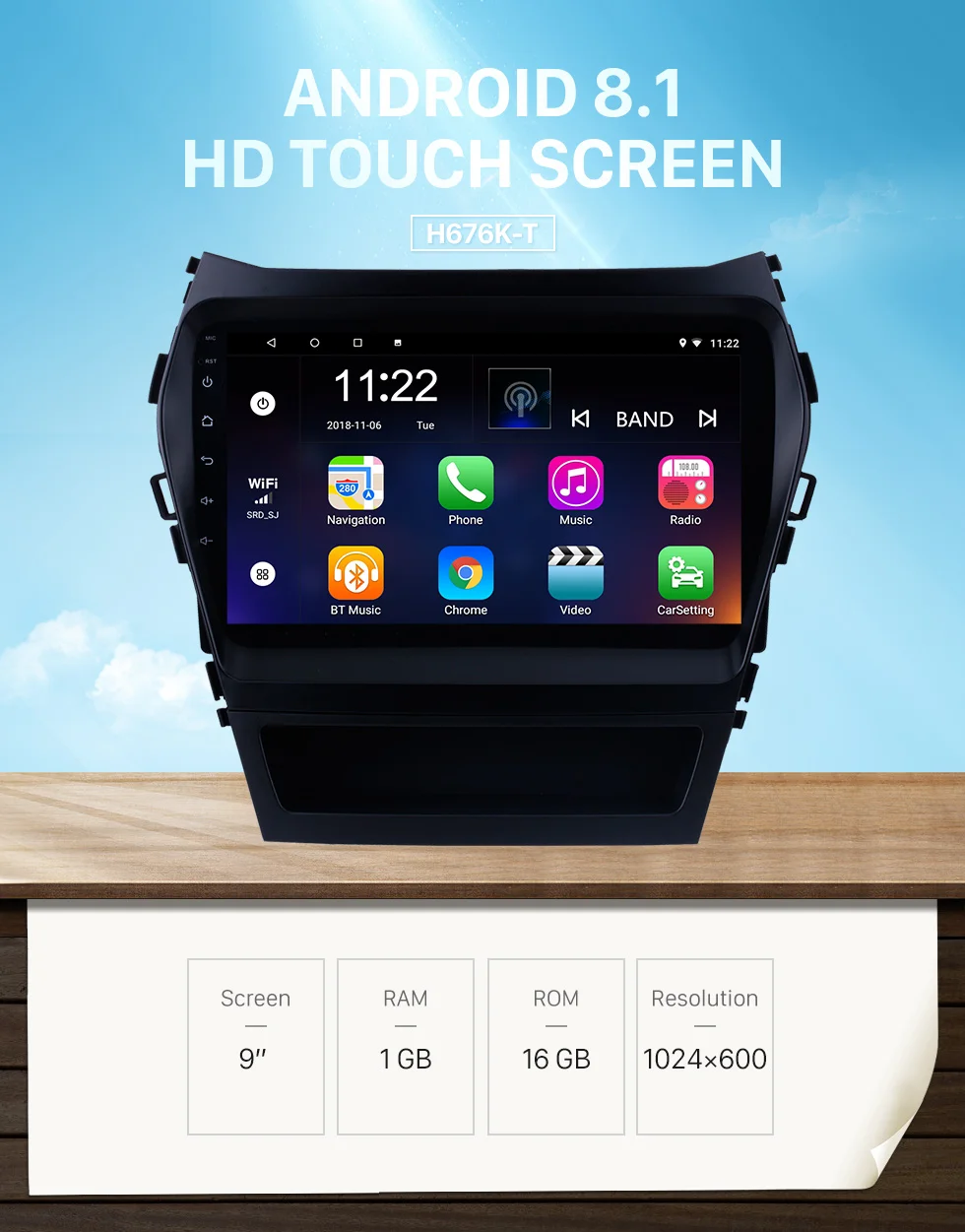 Excellent Harfey Car Stereo 9" HD Android 9.0 For Hyundai IX45 SantaFe 2013 2014 2015 2016 2017 GPS Navi Bluetooth WIFI Multimedia Player 0