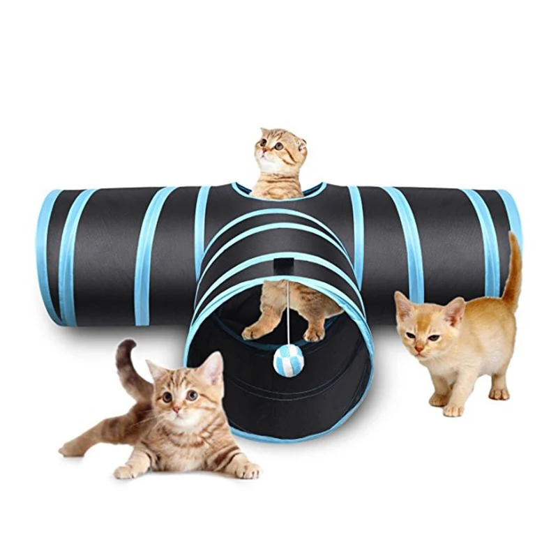 

HOT 2/3/4/5 Holes 7 Colors Foldable Pet Cat Tunnel Indoor Outdoor Pet Cat Training Toy for Cat Rabbit dogAnimal Play Tunnel Tube