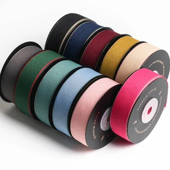 

10yards/roll 10mm 25mm 40mm Double-sided Colorful Edge Grosgrain Stain Ribbon Handmade Hair Accessories DIY Bow Lace Ribbons