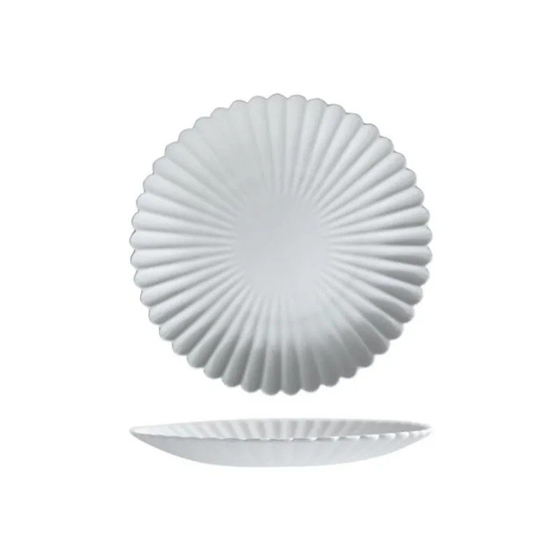 Gray Petal Dinner Plate Unglazed Ceramic Kitchen Tray Food Dishes Rice Salad Plates Soup Bowl 1pcs Sale