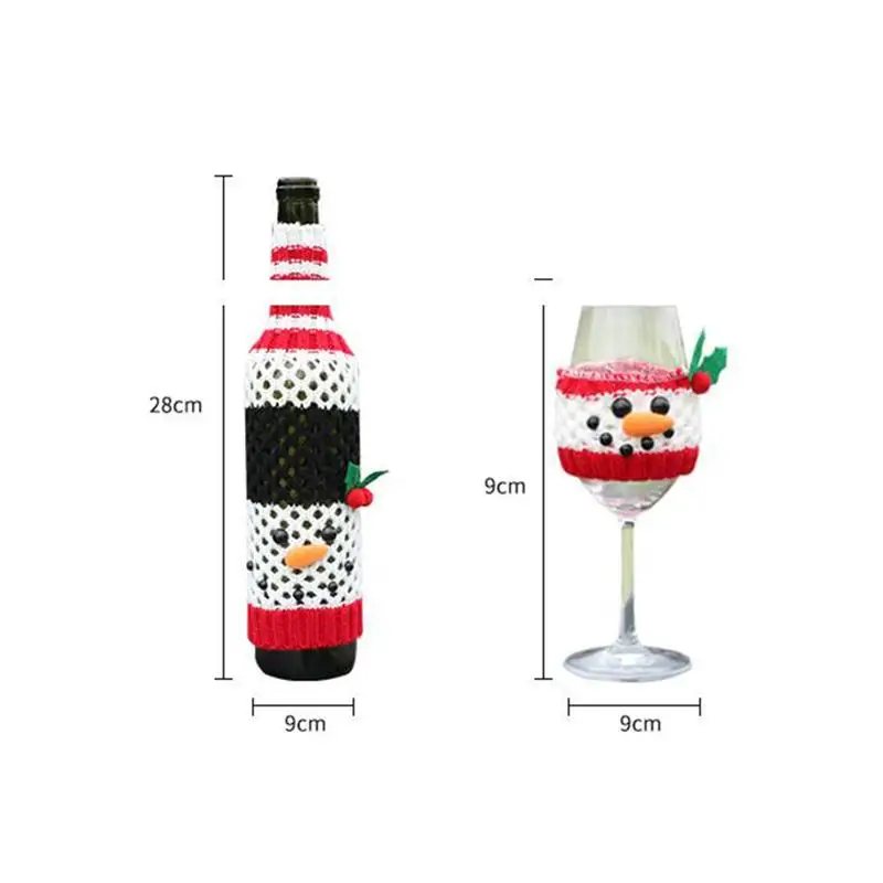 1 pc крышка для бутылки вина Декоративные одежда для сна из хлопка с рождественскими рисунками ткань бутылки рукав для вечерние