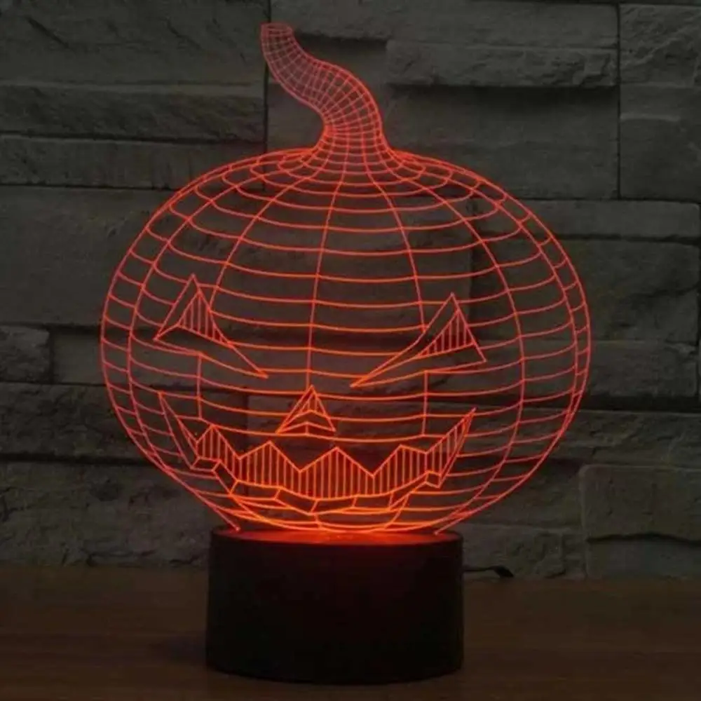 Хэллоуин Тыква 3d настольная лампа красочное видение стерео акриловый 3D ночной Светильник Touch Luminaria De Mesa Usb 3d настольные лампы