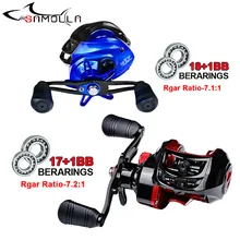 Рыболовная катушка Carretilha колесо 18+ 1 baitcasing катушка 7:1:1 Carretilha De Pesca Drag Carrete De Pesca Olta Makaralar casing Reel