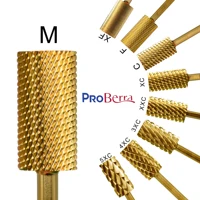 RolinStar 6.6 Large Barrel Gold Tungsten steel Carbide nail drill bits Nail Art Tools Burrs 3/32" Manicure Accessories 1