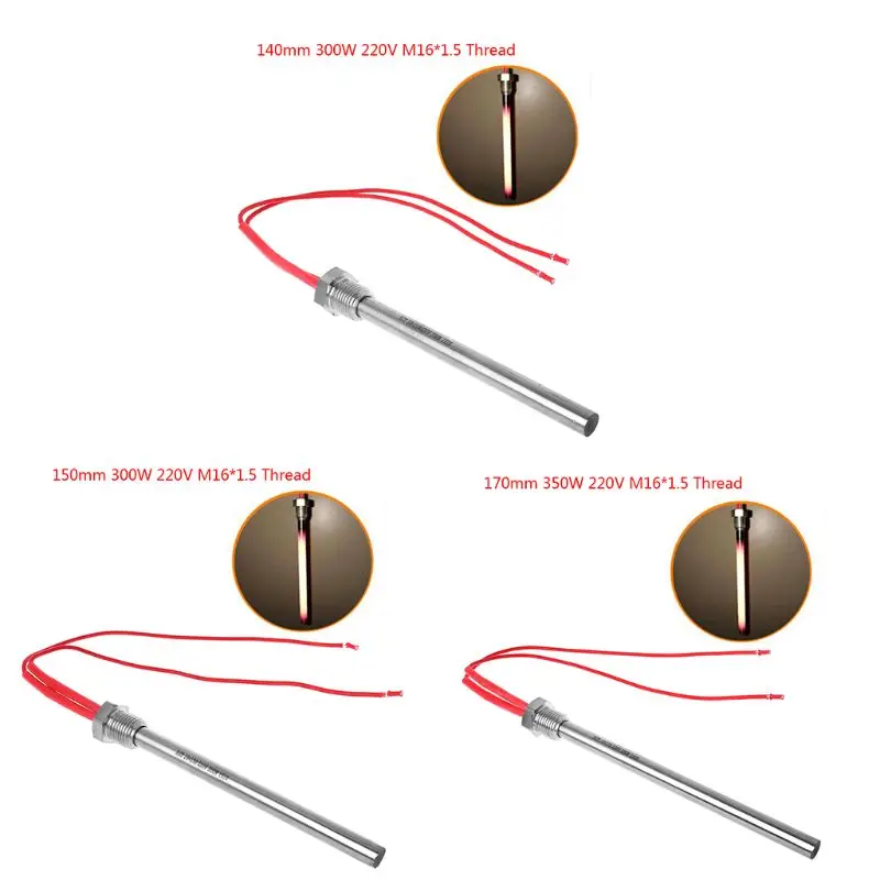 Pellet Stove Igniter Hot Rod Heating Tube Ignitor 10*140/150/170 mm 1.5 Thread For Fireplace Grill Stove 300/350W 220V