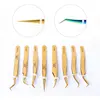 Stainless steel Eyelash Tweezers High Precision Anti-static Tweezer 3D Volumn Lashes Extension Supplies Excellent Closure 1