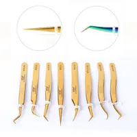 Stainless steel Eyelash Tweezers High Precision Anti-static Tweezer 3D Volumn Lashes Extension Supplies Excellent Closure 1