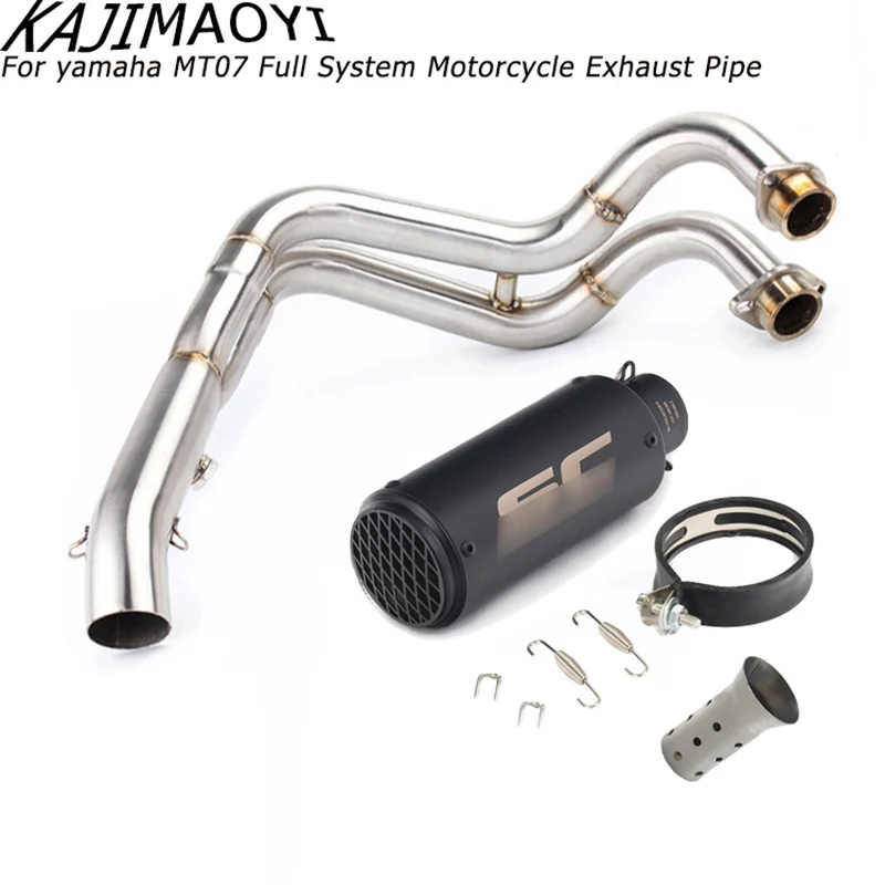 KAJIMAOYI MT07 FZ07 мотоцикл выхлопной полная система для MT-07 FZ-07 Tracer- с глушителем XSR700 - Цвет: F