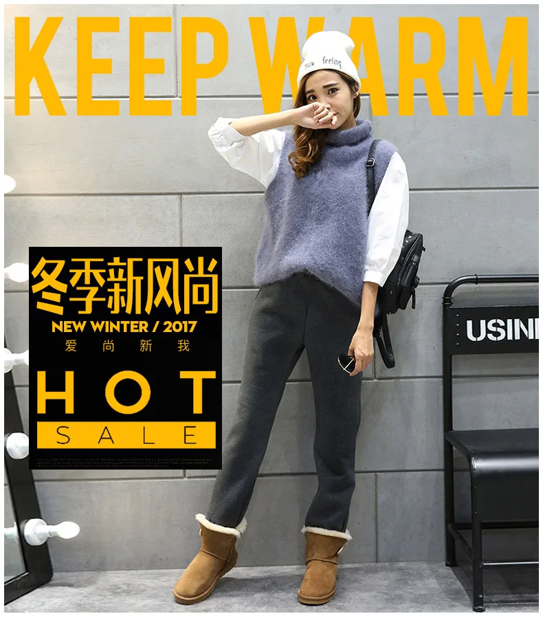 Maternity Clothes Winter Brushed And Thick Berber Fleece Hair Cotton-padded Trousers Slimming Casual Sports Pregnant Women