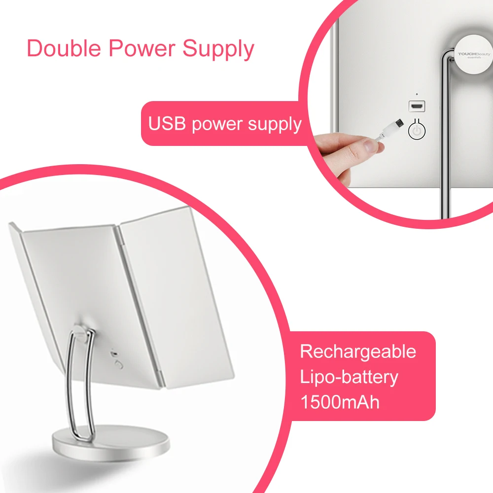 Зеркало для макияжа TOUCHBeauty увеличительное зеркало 1X 2X 3X 7X туалетного столика с