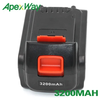 

ApexWay 18V 3200mAh power tool battery for black+decker LB20 LBX20 LBXR20 LB2X4020 BDCDMT120 CHH2220 LDX120C LDX120SB LGC120