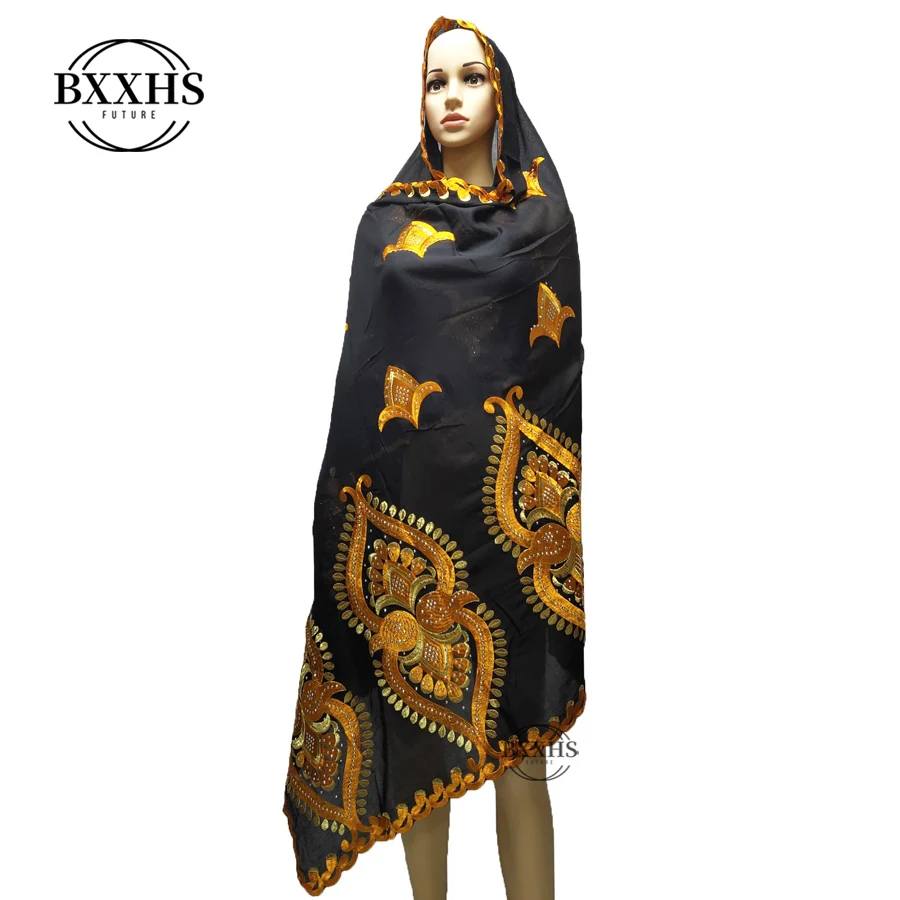 Африканский мусульманский Женский вышитый хиджаб шарф, смешанный дизайн и цена