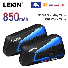 Lexin-auriculares B4 para casco de motocicleta, intercomunicador inalámbrico con Bluetooth, hasta 4 conductores, a prueba de agua, 1600M, 2 uds.