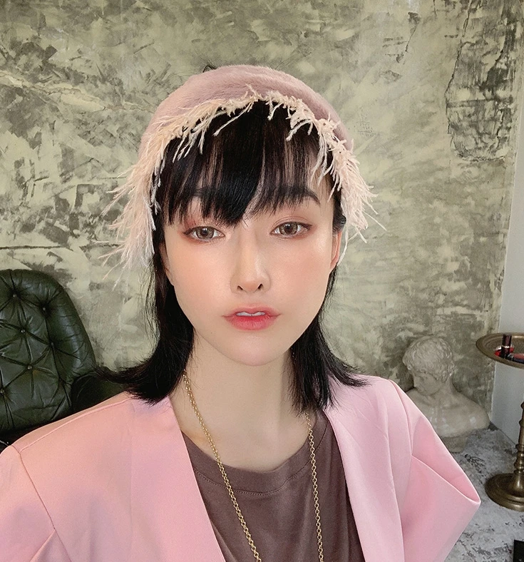 WHITNEY WANG, дизайнерский стиль, перья, пэтчворк, искусственный мех, повязка на голову, женский головной убор, лента для волос, обруч для волос