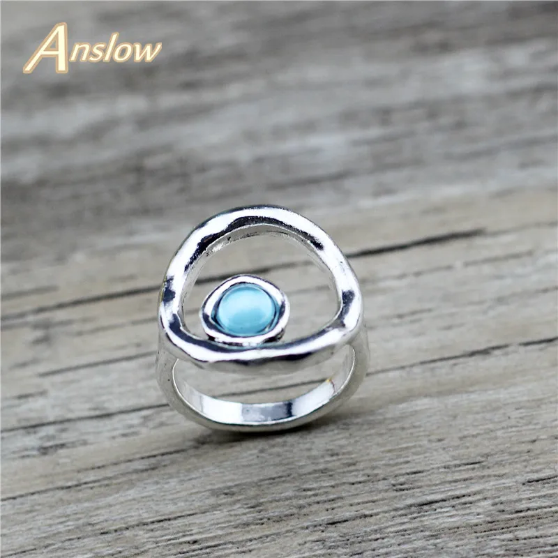 Wedding Rings Finger Rings Anslow Fashion Jewelry Vintage Retro Round Korean Candy Color Acrylic Beads Wedding Party Rings For Women Friendship LOW0048AR