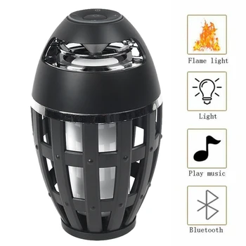 

Outdoor Wireless Bluetooth Speaker TF Card Music Portable LED Flame Effect Lamp Charging input power: DC 5V(micro USB)