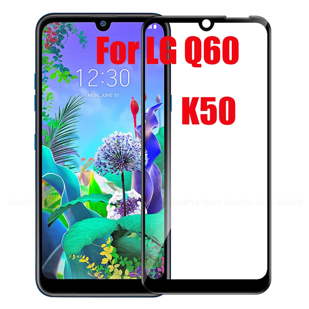 30D полное покрытие стекло для LG Q60 K50 Защитная пленка экрана закаленное чехол K12 Prime