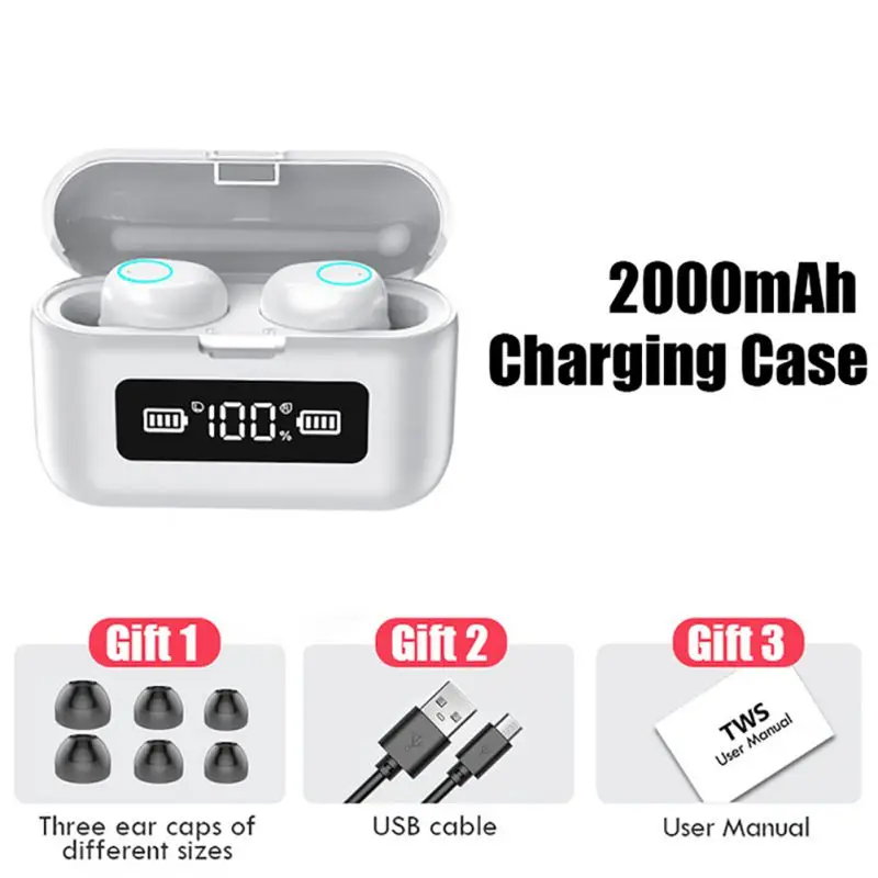 Wireless Bluetooth Earphone With Microphone Waterproof TWS 20 20000Hz Wireless Headphones Headsets Type c Connection
