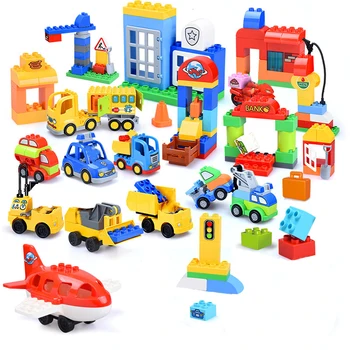 

City Series Large Particle Building Blocks Transportation Vehicle Mini Model Educational Bricks Children Best Toys