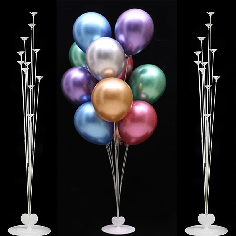 

2019 Fashion 11 Tubes Balloon Column Stand Kids Birthday Party Decoration For Baby Shower Wedding Party Balloons Stick Supplies