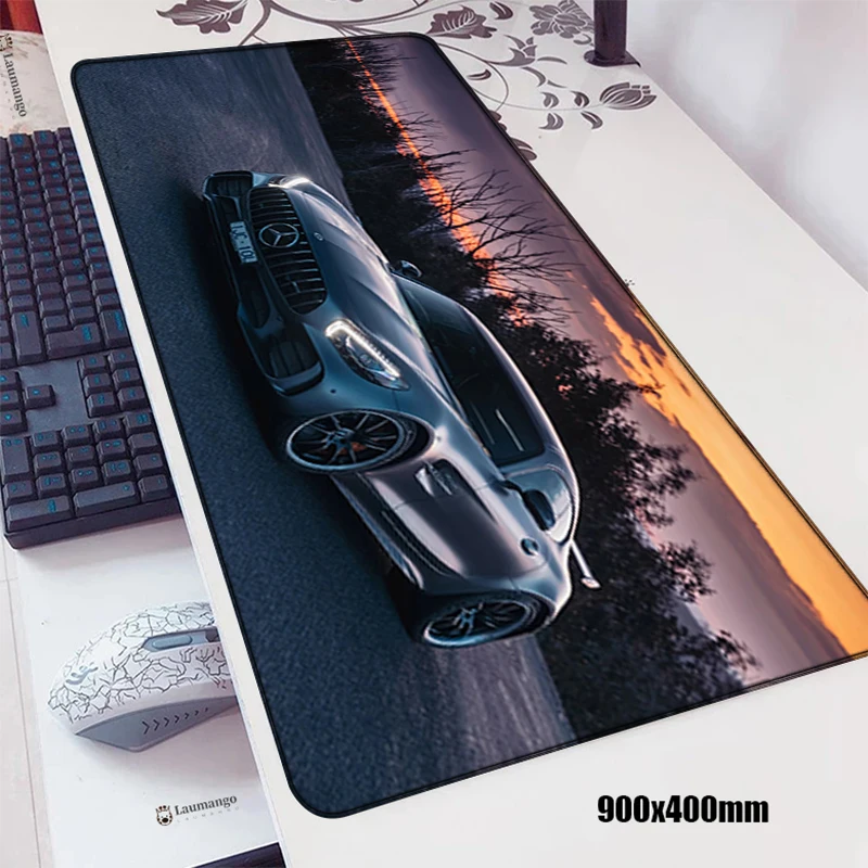 Computer Mousepad 900x400 Large Gamer Keyboard Mat Mercedes Benz AMG
