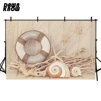 

DAWNKNOW Cork Hoop Starfish Vinyl Photography Background For Baby Floor Photo Shoot Backdrop For Wedding Photo Studio lv425
