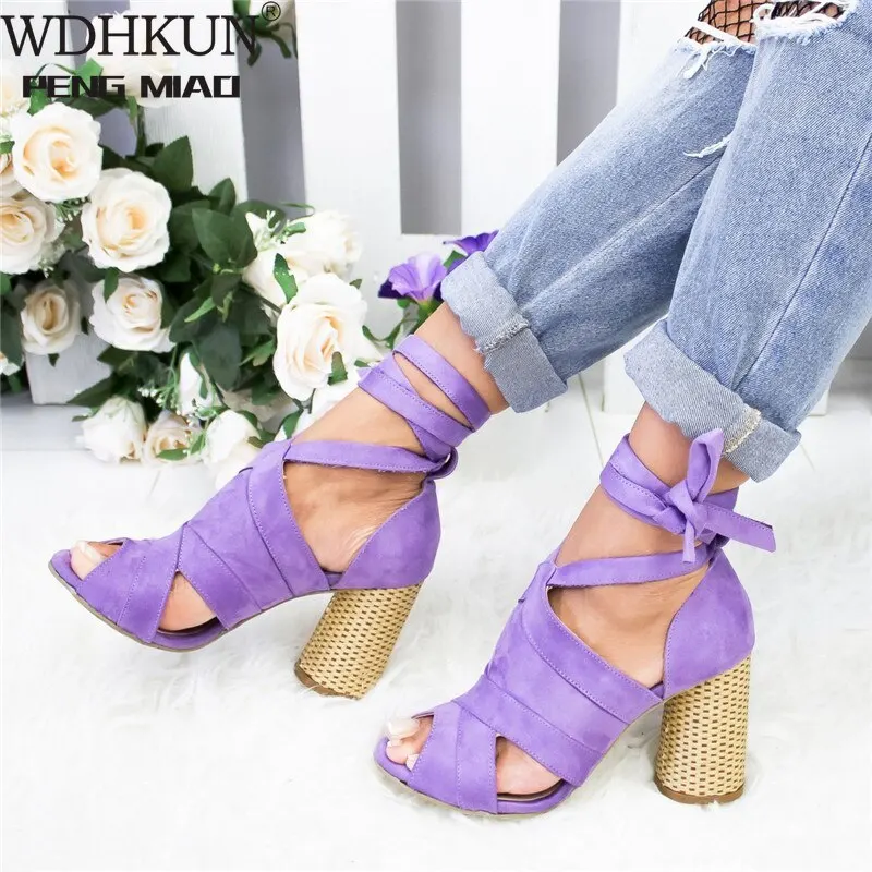 

WDHKUN Women Pumps Ankle Cross Strap Sandals Shoes Woman Ladies Pointed Toe 2020 Zapatos Mujer High Heels Dress Party Shoes