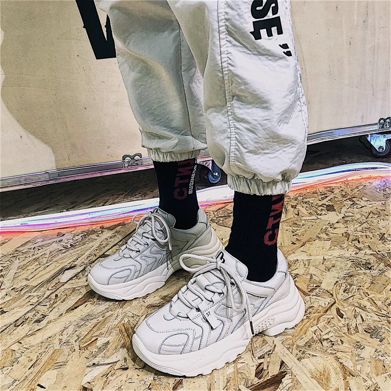 Krasovki Genuines Sneakers Women Thick Bottom Autumn Dropshipping Fashion Round Toe Mesh Breathable Leisure Lace Women Shoes