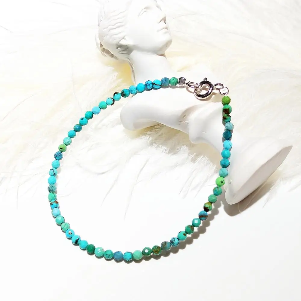 Lii Ji Unique Real Turquoise Bracelet 925 Sterling Silver Clasp Christmas Gift New Year for Men Women Kids | Украшения и