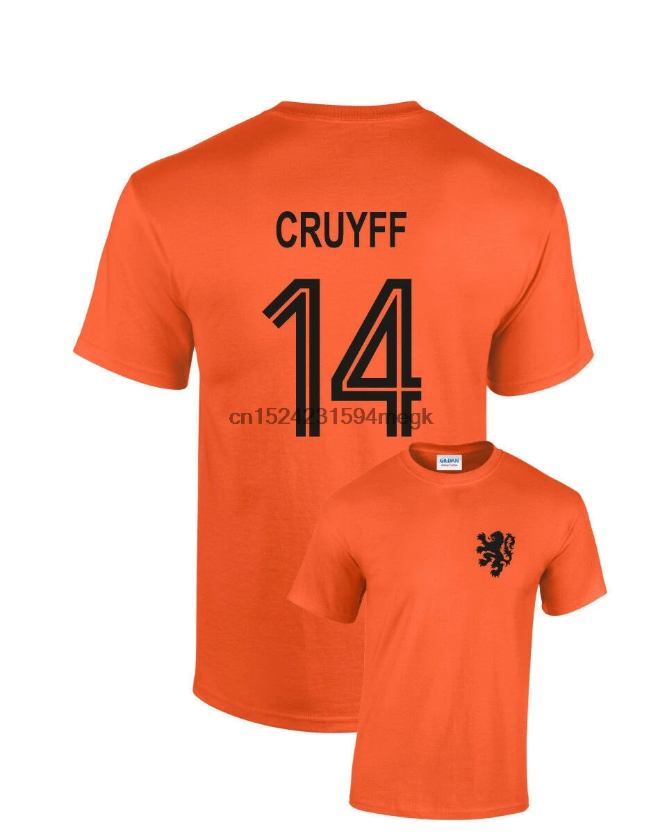 repetitie Steken uit Johann Cruyff Holland Netherlands No.14 Mens Retro Football T Shirt|T-Shirts|  - AliExpress