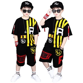 

2018 Boys Sets Summer Clothes T shirt + short Harem Pants cotton sports printed outfits Children Tracksuit For 4 6 8 10 12 Years