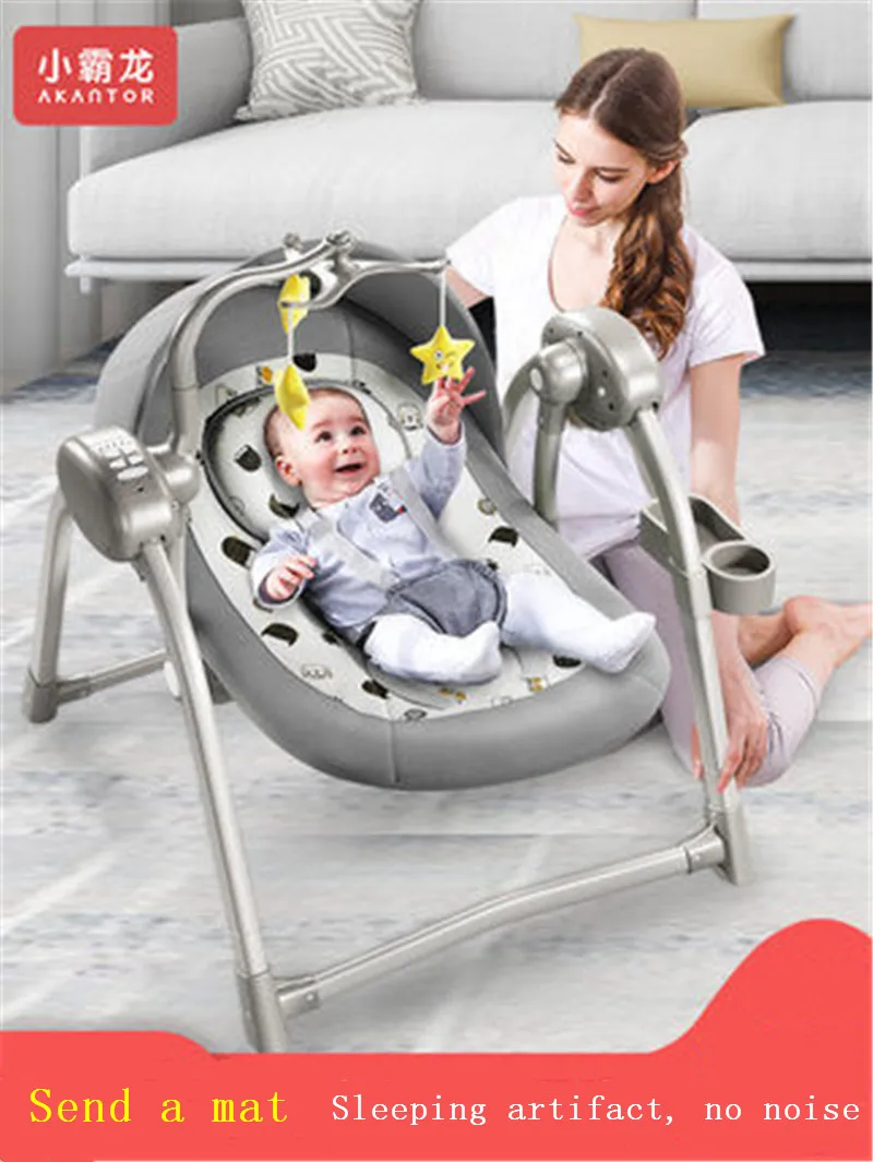 Кресло качалка для новорожденных детское электрическое вибрирующее кресло