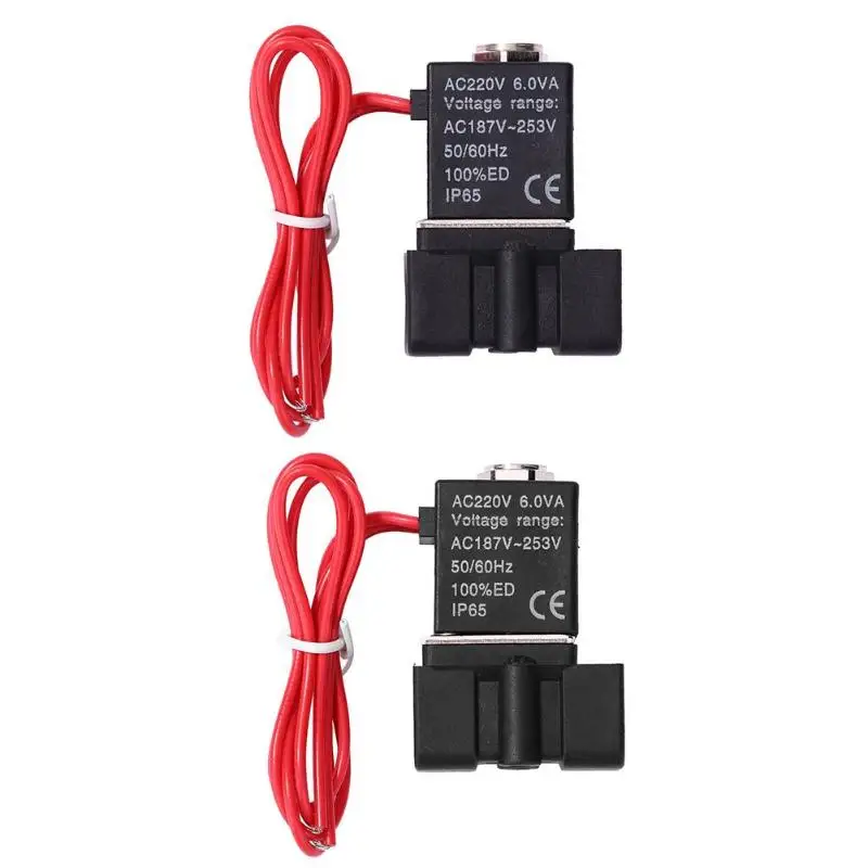 AC110V/220 V пластиковый электромагнитный клапан 2 способа прямого действия нормально закрытый клапан 1/" 1/4" прямого действия односторонний Соленоидный клапан