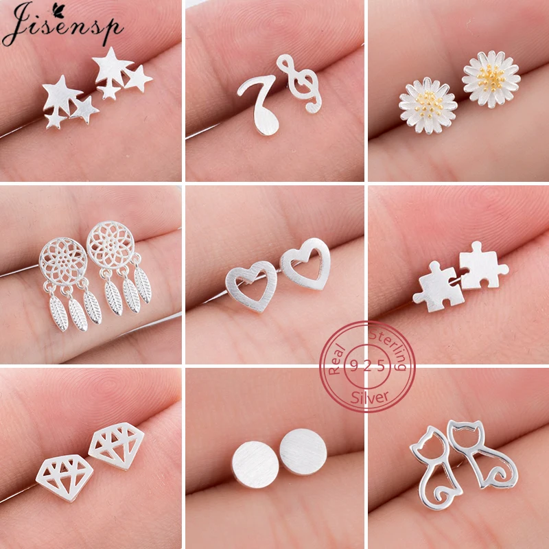 925 Sterling Silver 3 Flowers Kids Girl Women Stud Earrings Jewellery Gift 