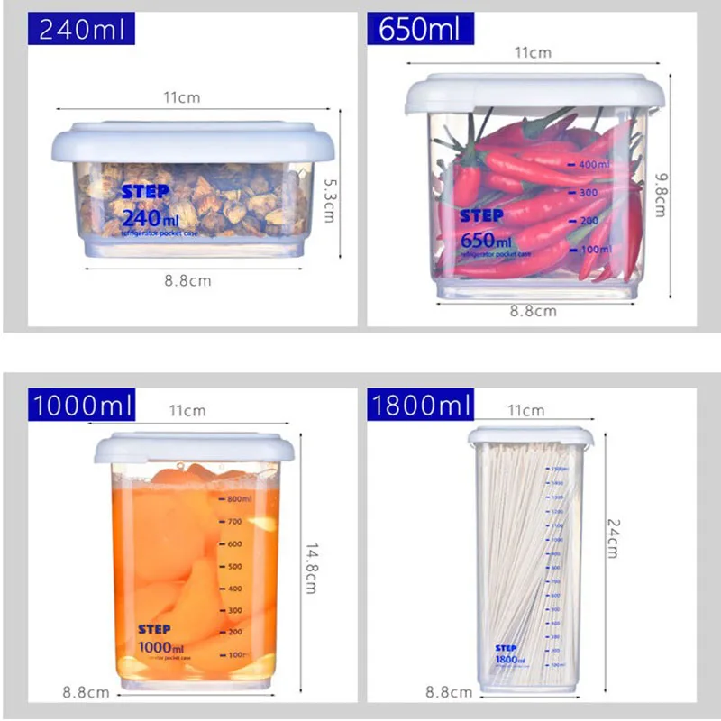 Пластиковая коробка для хранения пищевой герметичный резервуар кухонный