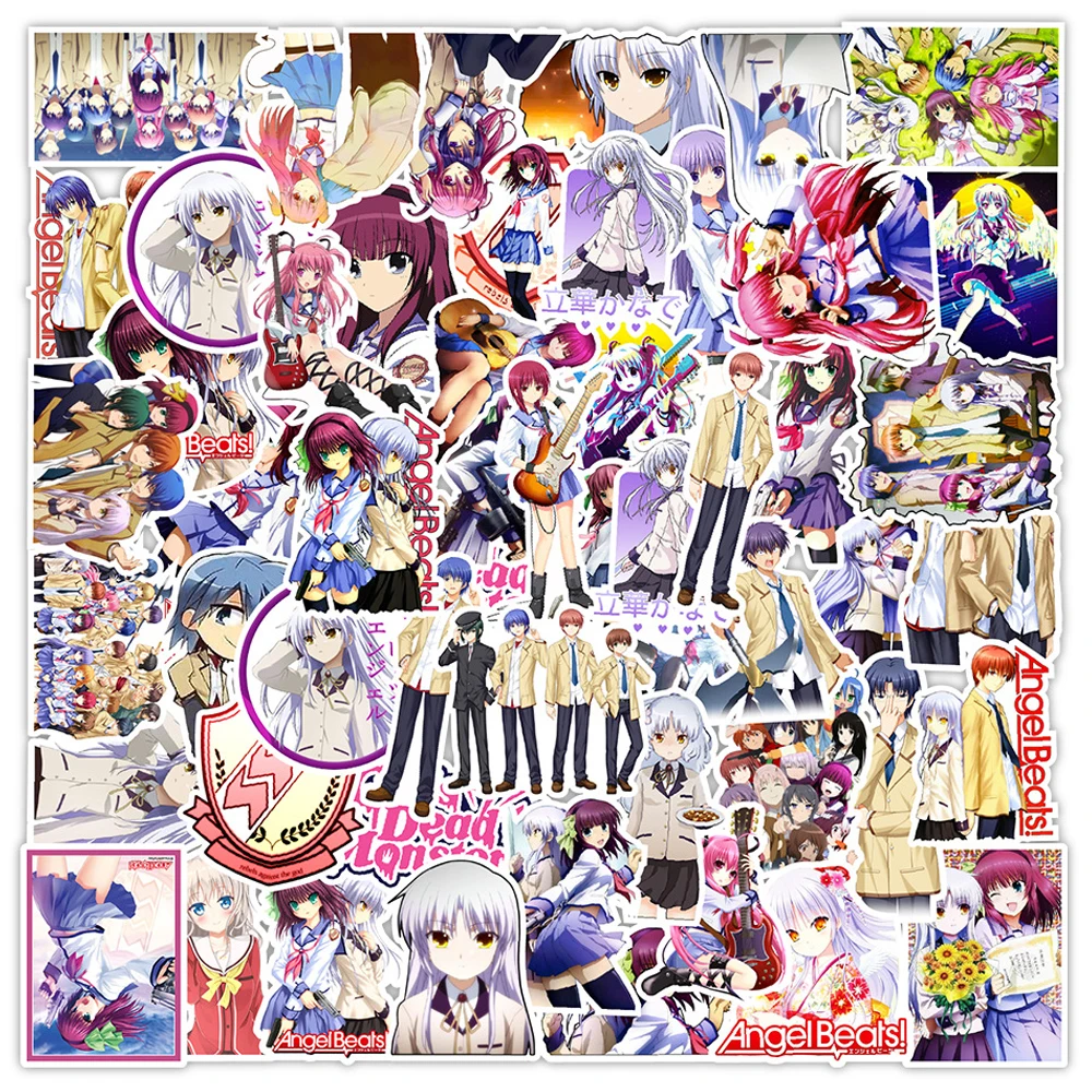 10 30 50pcs Japan Anime Angel Beats Stickers Graffiti Travel Luggage Guitar Laptop Cartoon Diy Cool Sticker Decal Kid Toy Gift Stickers Aliexpress