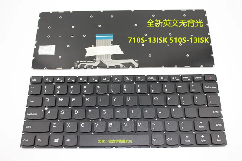 no backlit Новая клавиатура США с подсветкой для lenovo IdeaPad 710S-13IKB 710S-13ISK Air 13 Pro 13," с подсветкой ноутбука английская версия - Цвет: no backlit