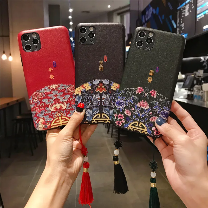 IMIDO чехол в китайском стиле для IPhone 11pro Max/XR XS Max/7 8 p/6 6sp Китайский силиконовый чехол с принтом Модный и простой