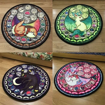 

Pokemon Round Carpet Rug Cute Cartoon Floor Rug For Living Room Bedroom Kids Room Non-Slip Play Mat Round Mat Carpet