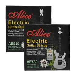 2 Packs Alice AE530-XL Electric Guitar Strings Hexagonal Core Nickel Alloy Wound Extra Light