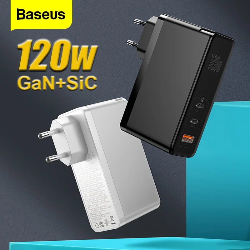 

Baseus 120W GaN SiC USB C Laptop Adapter For Macbook Air Quick Charge 4.0 3.0 QC Type C PD Charger For iPad Pro Samsung Xiaomi