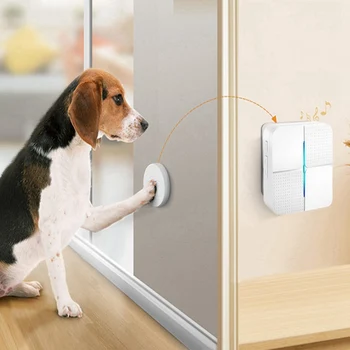 

Pets Dog Training Door Bell Wireless Touch Button Doorbell for Pet Doggie Potty Training Pet Products US Standard #
