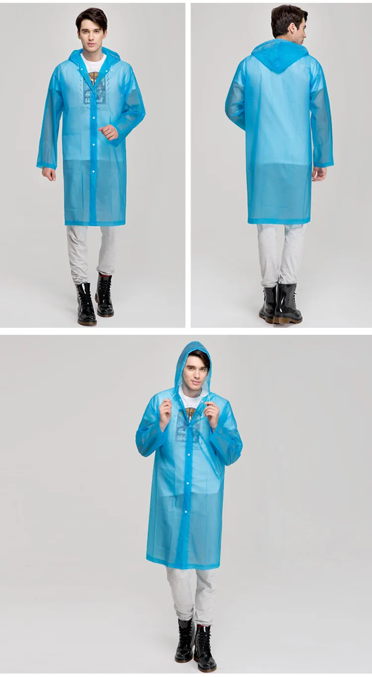 Модный женский мужской прозрачный плащ портативный открытый плащ-плащ водонепроницаемый кемпинг с капюшоном пончо пластиковый дождевик