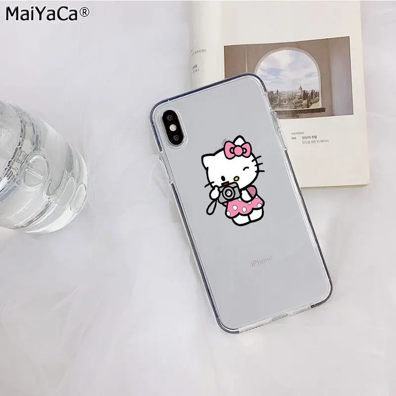 MaiYaCa милый Hello kitty на заказ fundas чехол для телефона с фото для Apple iphone 11 pro 8 7 66S Plus X XS MAX 5S SE XR Чехол для мобильного телефона