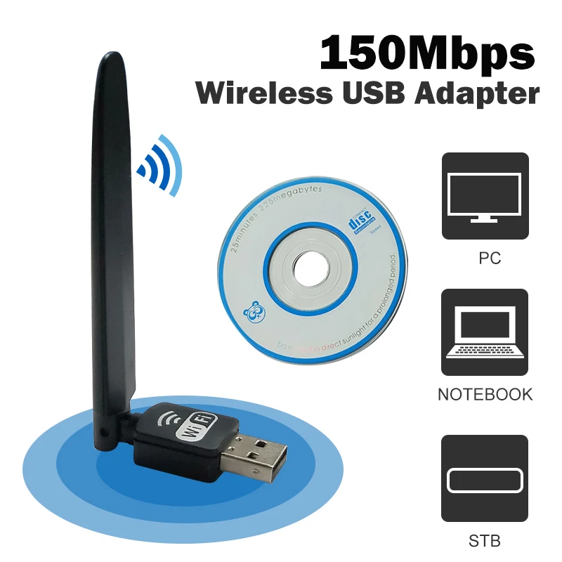 Usb wifi адаптер ethernet lan 150 беспроводной 802.11n ноутбук Настольный ключ карта antena adaptador 2