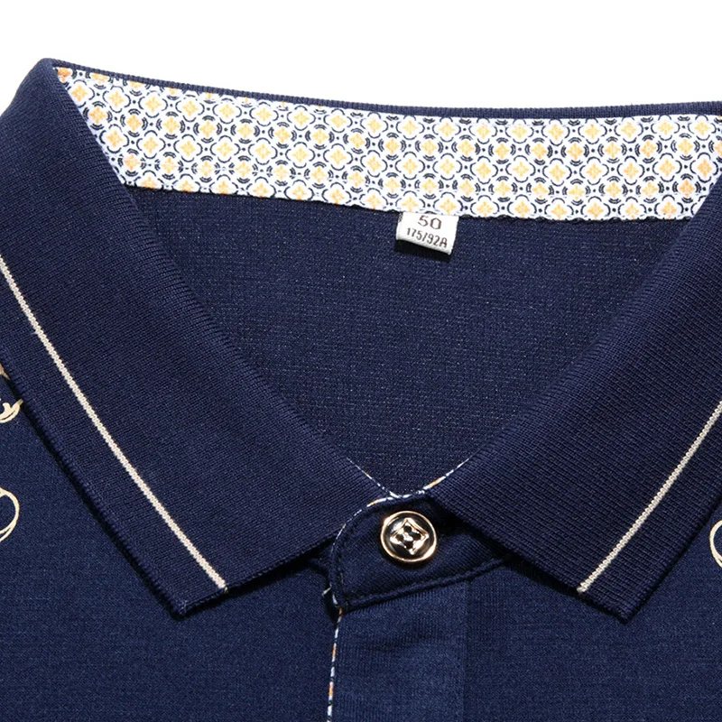 Брендовая Повседневная Роскошная рубашка поло с длинным рукавом для ...