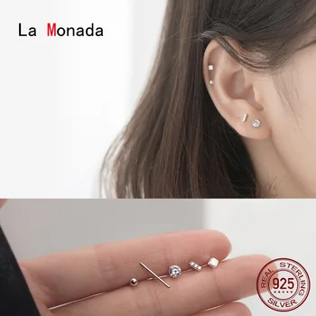 La Monada Stud Earrings For Women Silver 925 Minimalist One Set Fine Women Earrings In Jewelry Stud Earrings 925 Sterling Silver
