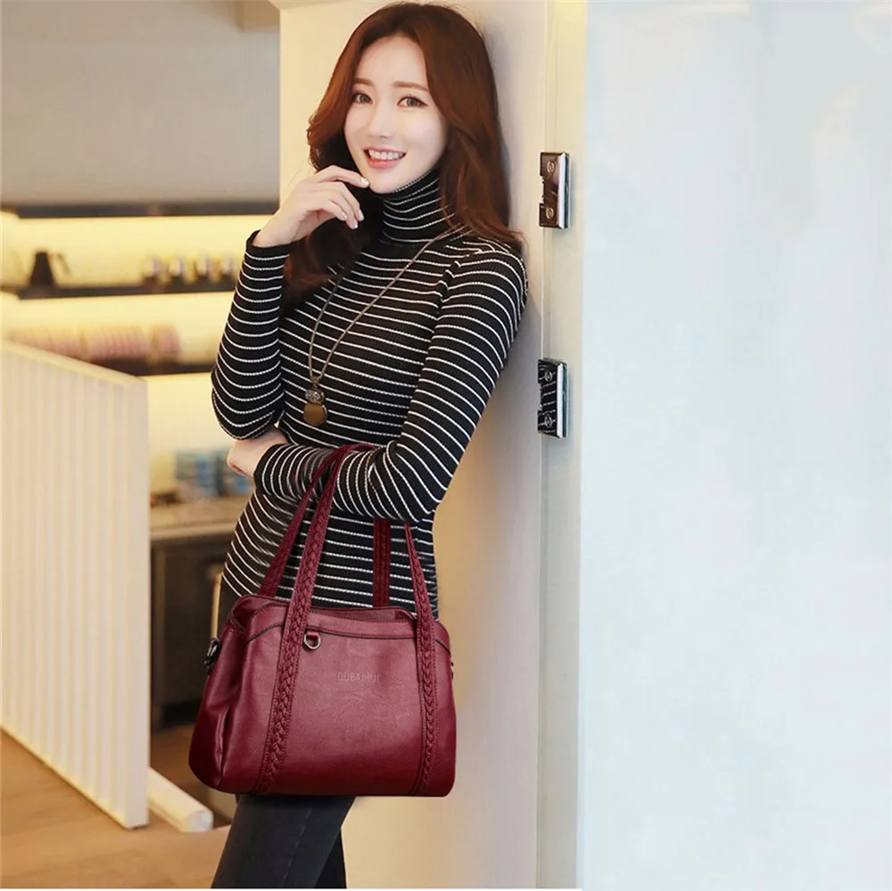 2019 трехслойная сумка роскошные сумочки женские сумки мягкие кожаные с