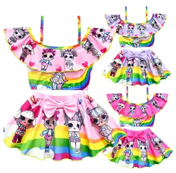 

Girls L.O.L Bikini Swimwear Cute Kids Swimsuit Baby Toddler Cartoon Bathing Suit Ruffle Swim Wear for Children